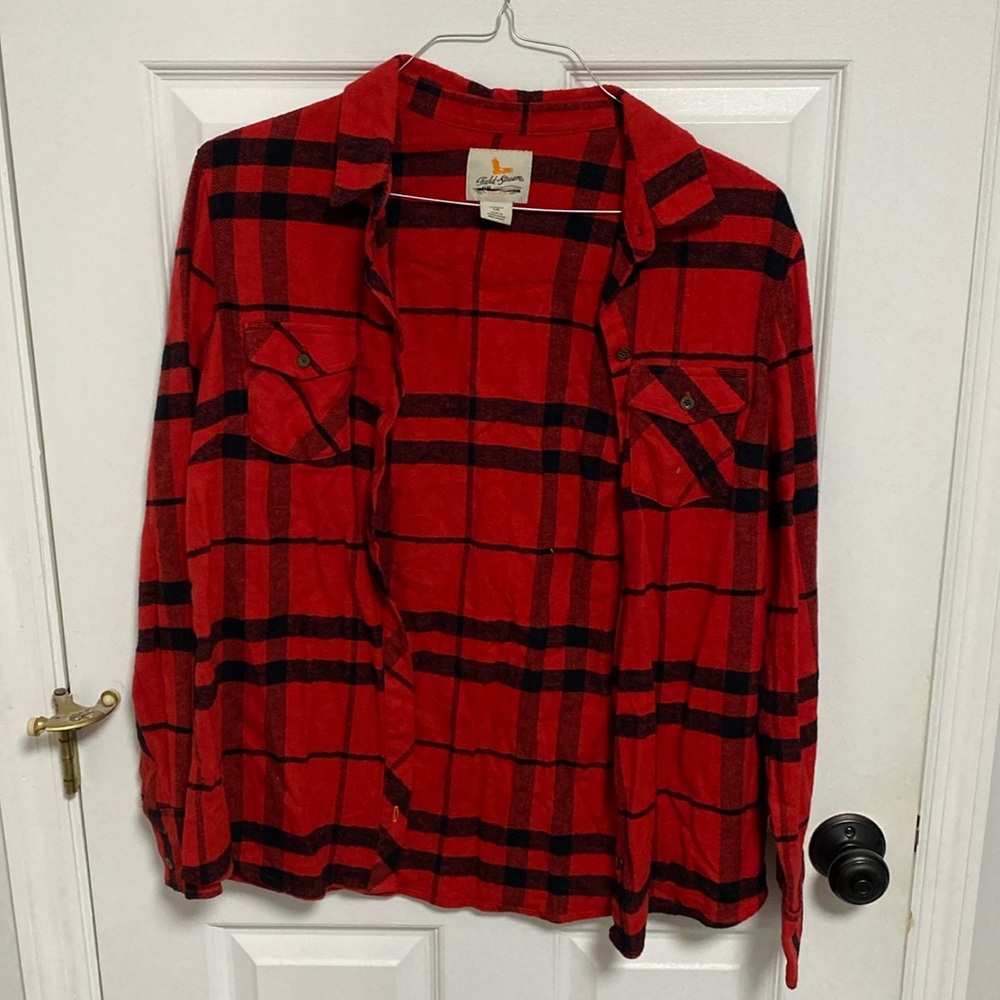 Field & Stream Red And Black Checked Flannel. Siz… - image 1